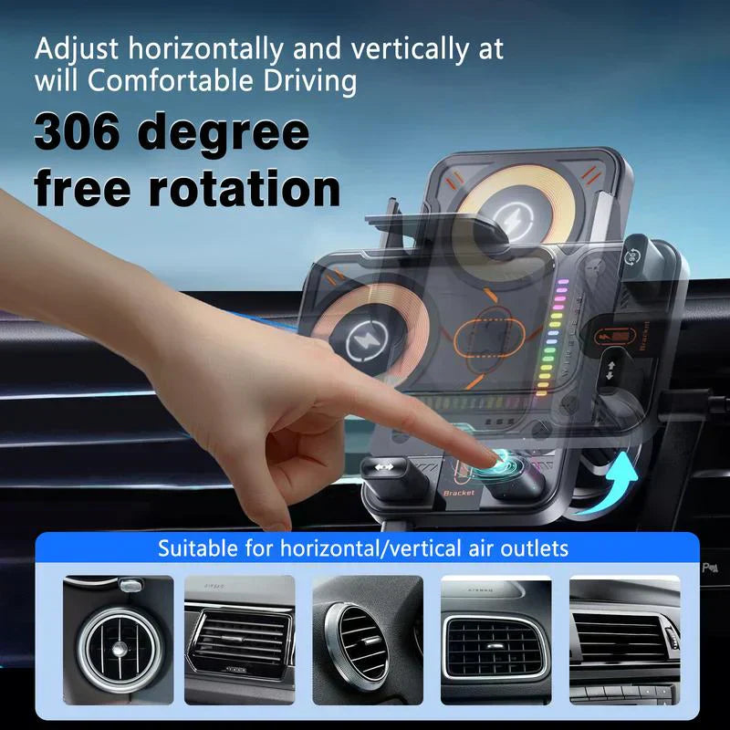 🔥HOT SALE 49% OFF🎁⚡Over 50K sold! 📱Smart 2-in-1 Car Rotating Mobile Phone Holder & Wireless Charger⚡